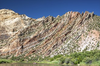 Dinosaur, Colorado, River rafters below the Mitten Park Fault on the Green River in Dinosaur