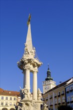 Market square with town hall, Pomona Fountain and Trinity Column, St Wenceslas Church, Old Town,