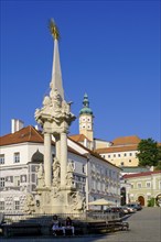 Market square with town hall, Pomona Fountain and Trinity Column, St Wenceslas Church, Old Town,