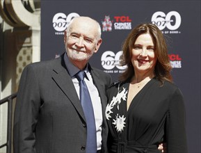 James Bond 60th anniversary celebration. Producers Michael G. Wilson and Barbara Broccoli place