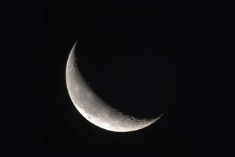 Waning crescent moon, Germany, Lower Saxony, East Frisia, Norden, astronomy, moon, waning, Norden,