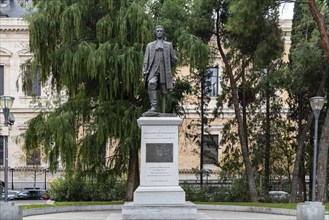 Madrid, Spain, October 16, 2021: Blas de Lezo statue in Plaza de Colon. Admiral Blas de Lezo y