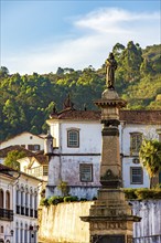 Monument in honor of Tiradentes in the central square of the historic city of Ouro Preto in Minas