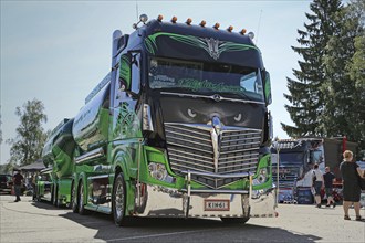 PORVOO, FINLAND, JULY 2, 2016: Super truck Mercedes-Benz Actros 2551 Highway Hero owned by Kuljetus