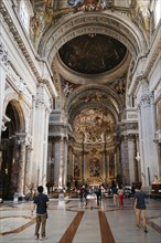 Rome, Italy, August 18, 2016: Interior view of church of St. Ignatius of Loyola. It is a Roman