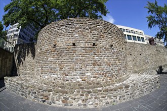 The Lysolph Tower from the 1st century is one of the parts of the Roman city wall of Cologne that