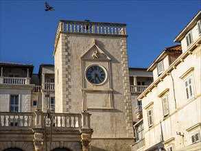 Medieval town tower, Hotel Palace Elisabeth, town of Hvar, island of Hvar, Dalmatia, Croatia,