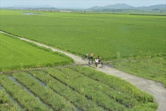 07.08.2012, North Korea, Asia, A scene in the North Korean province during the train journey from