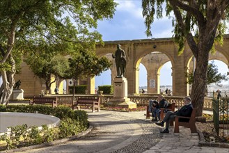 Valletta, Malta, 23 December, 2023: people enjoying a sunny afternoon in the historic Upper