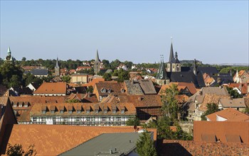 Panorama of Quedlinburg, Germany. Quedlinburg is a town located north of the Harz mountains. In