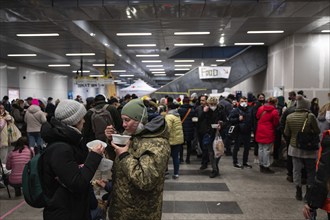 07.03.2022, Berlin, Germany, Europe, Meeting point for war refugees from Ukraine after their