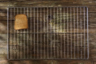 Soft toasted slices of bread in the oven