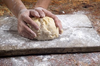 The preparation of the dough for fresh handmade pasta