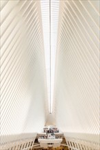 New York City, USA, June 24, 2018: Interior view of World Trade Center Transportation Hub or Oculus