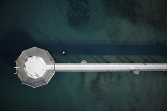 Top view of the pier of Marina di Pietrasanta in Versilia Tuscany Italy