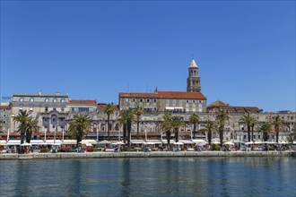 Historical embankment of the Adriatic Sea in Split, Croatia, Europe