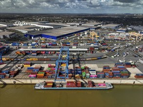 Duisburg, North Rhine-Westphalia, Germany, Port of Duisburg, container port, duisport logport, two