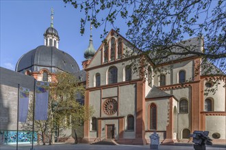 Neumunster church was built in the 11th Century as a Romanesque Basilica, Wurzburg, Germany, Europe