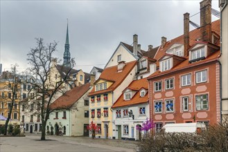 Historic buildings on the Livu square in the Centre of Riga, Latvia, Europe