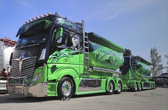 PORVOO, FINLAND, JULY 2, 2016: Super truck Mercedes-Benz Actros 2551 Highway Hero owned by Kuljetus