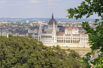 Hungarian Parliament Building photographed from the Buda Castle, Budapest, Hungary, Europe