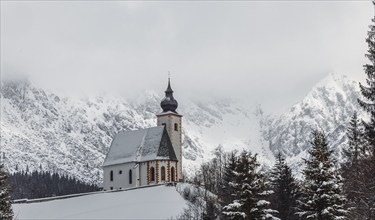 Church, winter landscape, Hochkönig, Pinzgau