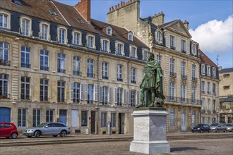 Square with statue of king Louis XIV in Caen, France, Europe