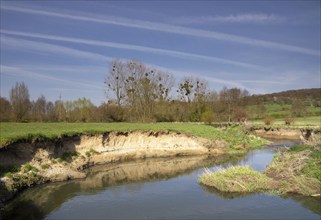 Steep bank from the river Geul close to the village Epen in the Dutch province Limburg