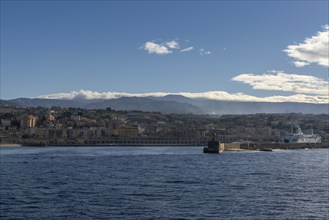 Villa San Giovanni, Italy, 17 December, 2023: view of the ferry terminal and harbor at Villa San