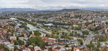 Panoramic View of Tbilisi from Narikala fortress, Georgia, Asia