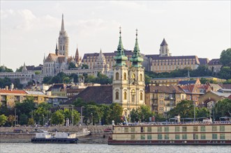 St Anne Church on Batthyany Square and Matthias Church on the Castle Hill, Budapest, Hungary,