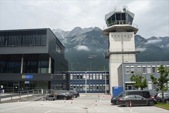 22.06.2019, Innsbruck, Tyrol, Austria, Europe, Exterior view of Innsbruck Airport with the tower