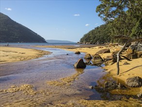 The mouth of the Black Fish Creek at Sealers Cove, Wilsons Promontory, Victoria, Australia, Oceania