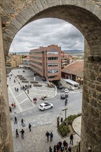 Avila, Spain, November 11, 2014: The Medieval Walls of Avila. The old city and its extramural