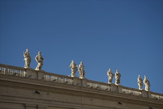 Architectural details Portico of Bernini in Vatican City Italy