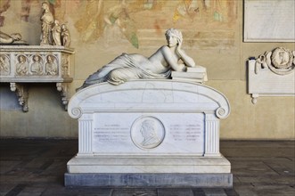 The allegorical figure of Science on the sarcophagus of the late astronomer and physicist