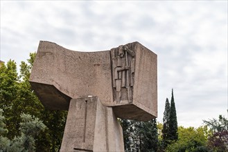 Madrid, Spain, October 16, 2021: Jardines del Descubrimiento or Discovery of America Garden. The