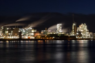 Dutch Chemical plant in Dordrecht on the shore of the river Merwede