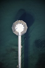 Top view of the pier of Marina di Pietrasanta in Versilia Tuscany Italy