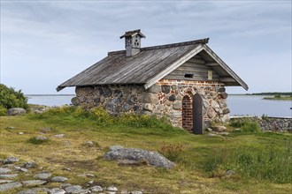 Stone kitchen from the 16th century on Big Zayatsky island, Russia, Europe