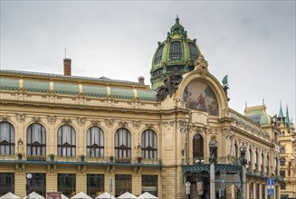 Municipal House is a civic building in Art Nouveau architecture style, Prague, Czech republic