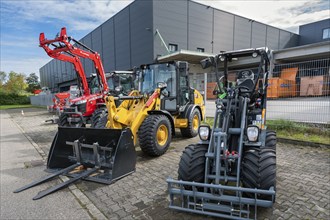 Machinery at BayWa AG Baustoffe, Kempten, Allgäu, Bavaria, Germany, Europe