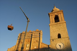 Recovery work after the earthquake of the collegiate church in San Ginesio Macerata