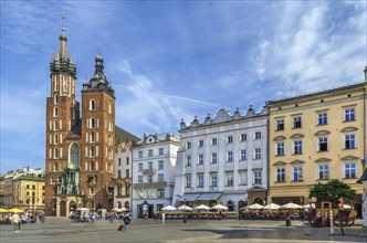 Saint Mary's Basilica is a Brick Gothic church adjacent to the Main Market Square in Krakow,