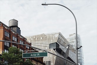 New York City, USA, June 20, 2018: Cityscape of Manhattan at Astor Place with Cooper Square