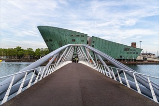 Amsterdam, Netherlands, May 6, 2022: The Nemo Museum of Science, designed by Renzo Piano architect.