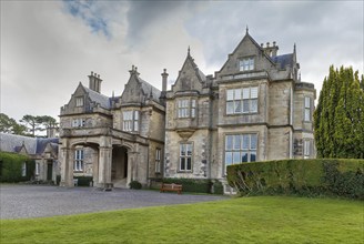 Muckross House is located between two of the lakes of Killarney in County Kerry, Ireland, Europe