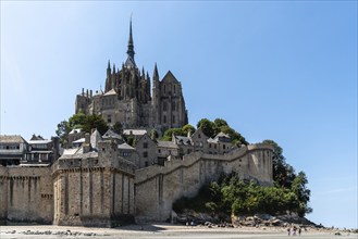 Mont Saint Michel, France, July 25, 2018: View of Mont Saint-Michel against sky, Europe