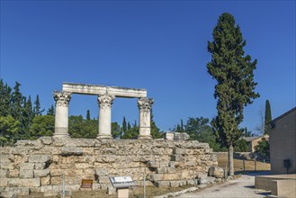 Ruins of Octavia temple in Ancient Corinth, Greece, Europe