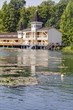 The world?s largest natural thermal lake in Heviz, Hungary, Europe